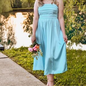 Elegant Light Blue Abercrombie Strapless Dress